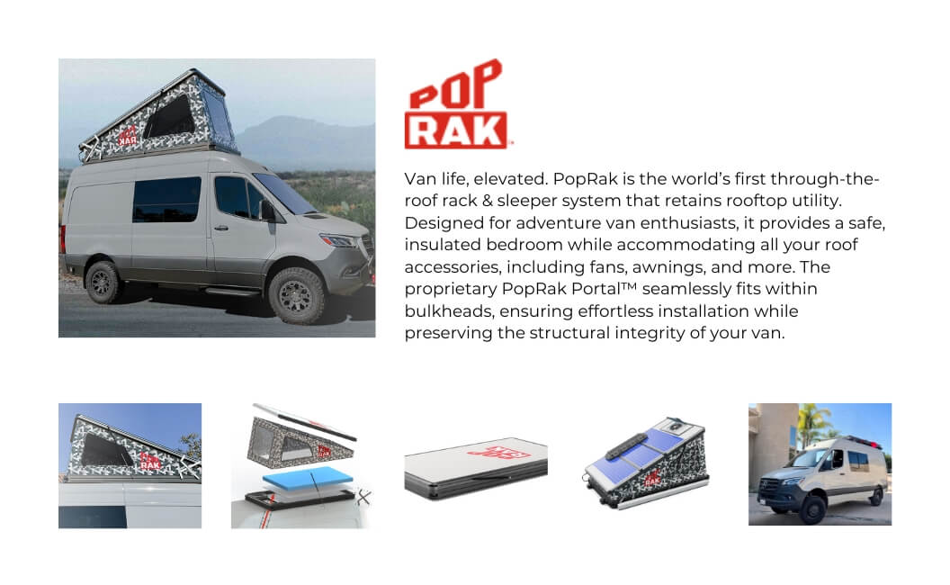 PopRak world's first through the roof rack and sleeper system for van enthusiasts